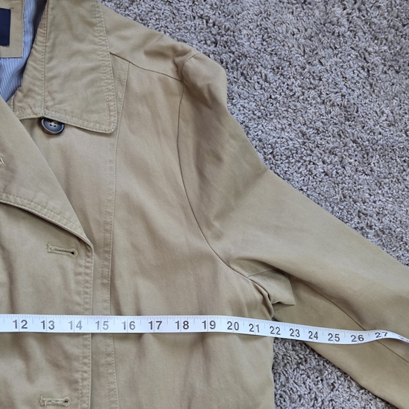 Gap Womens Trench Coat Jacket Belted Khaki Double Breasted Womens XL - Picture 6 of 8